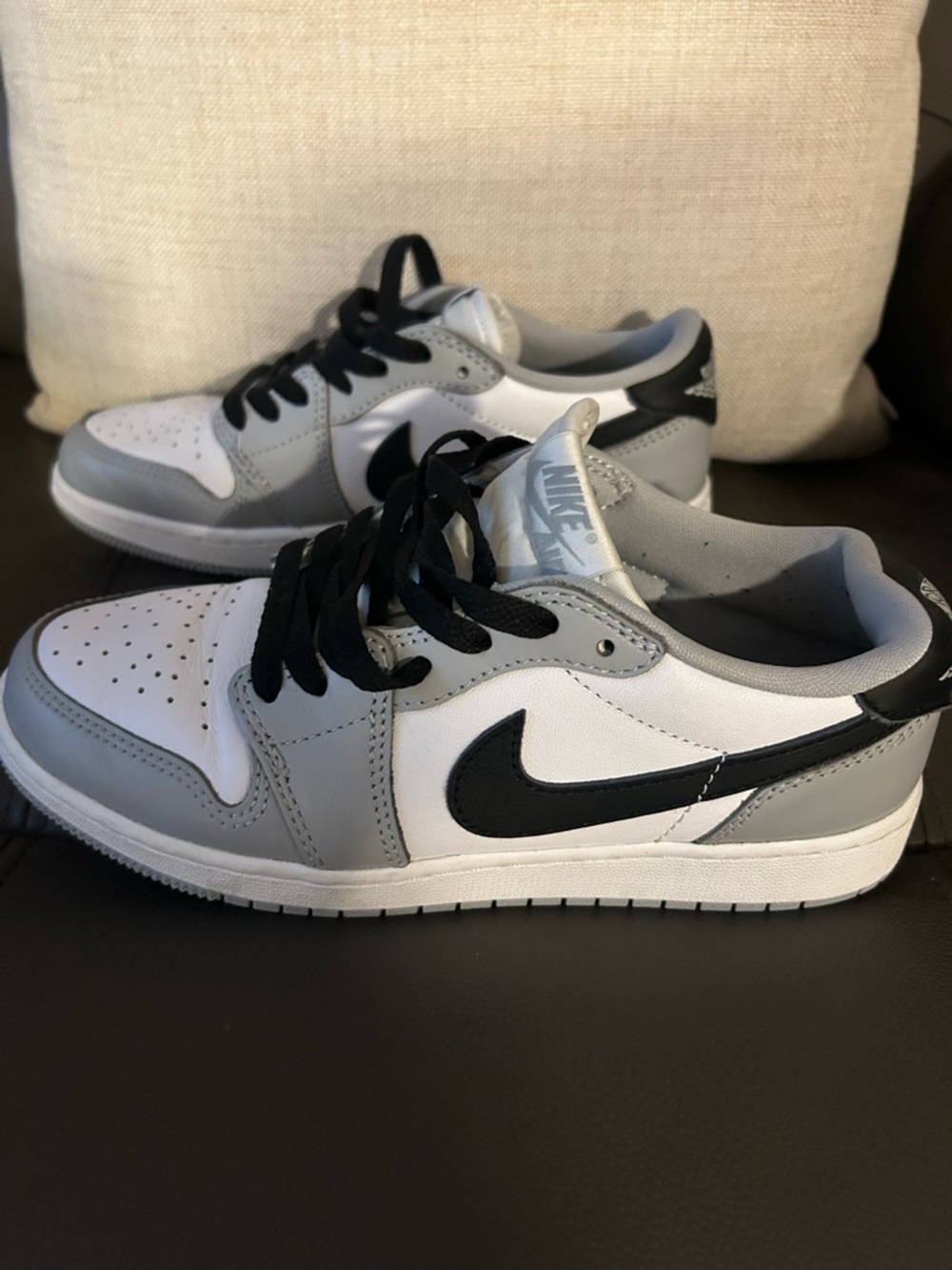 Nike Kids' White, Gray & Black Low-Top Sneakers